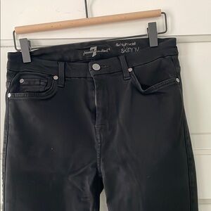 7 for All Mankind High-Rise Black Skinny Jeans